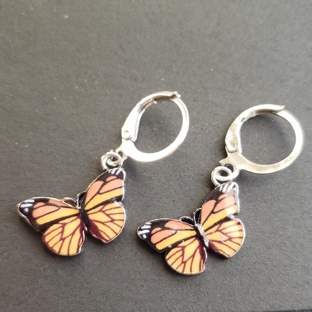 Orange Butterfly Earrings 🦋